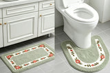 4Pcs Shaggy Mat Set Plush Bathroom Floor Mats Toilet Mat