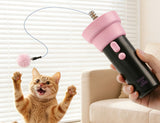 Automatic Retractable Cat Teaser Wand with Plush Ball Cat Toy
