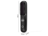 USB Rechargeable Hair Straightening Brush with LED Screen
