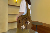 Y2K Star Canvas Messenger Bag Shoulder Travel Crossbody Bag