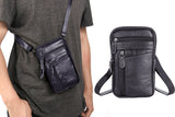 Leather Phone Pouch Belt Bag Crossbody Waist Pack for Men