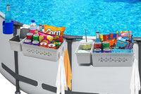 Poolside Hanging Storage Basket with Cup Holder