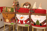 Christmas Chair Covers with Santa Hat for Holiday Dinner Party