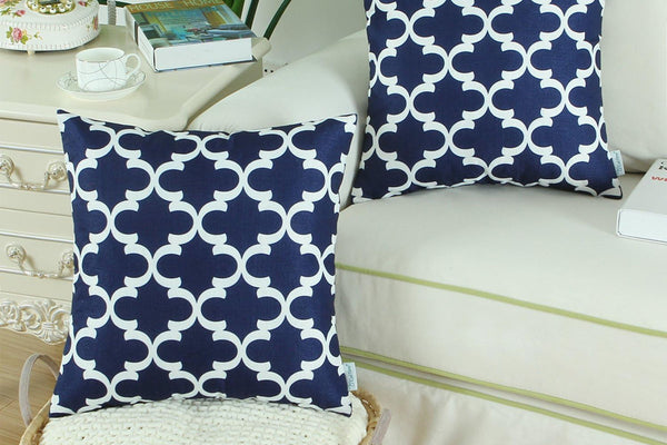 45X45cm Throw Pillow Cover Geometric Pattern Decorative Linen Sofa Square Cushion Pillowcases