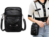 Women Crossbody Purse Multi-Pocket PU Leather Shoulder Bag Phone Bag