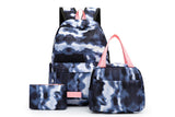 3Pcs Boys Girls Gradient Color Backpack Set