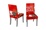 2Pcs Christmas Printed Chair Covers