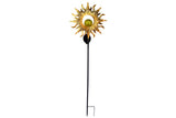 Solar Powered Garden Lights Antique Brass Hollow-Carved Metal Stake Lights