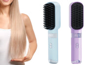 Cordless Hair Straightener Brush USB Rechargeable Negative Ion Hot Comb