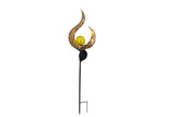 Solar Powered Garden Lights Antique Brass Hollow-Carved Metal Stake Lights