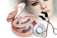 3 Pairs of Magnetic Glue-Free Eyelash Kit with Reusable Magnetic Eyelash Clip Set