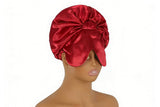 2-in-1 Double Layer Satin Bonnet with Eye Mask Sleep Cap Hair Wrap