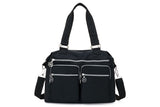 Multi-Pocket Nylon Tote Bag with Adjustable Shoulder Strap Crossbody Handbag Travel Bag