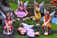 5Pcs Garden Ornament Fairy Statues Mini Garden Decor