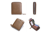 Men RFID Blocking PU Bifold Wallet Credit Card ID Holder Zip Around Purse