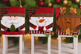 Christmas Chair Covers with Santa Hat for Holiday Dinner Party