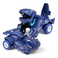 2 in 1 Kids Transforming Dinosaur Car Toy Automatic Transform Toy Car