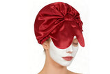 2-in-1 Double Layer Satin Bonnet with Eye Mask Sleep Cap Hair Wrap