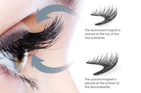 3 Pairs of Magnetic Glue-Free Eyelash Kit with Reusable Magnetic Eyelash Clip Set