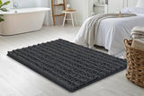 Chenille Fabric Bathroom Rugs Mat With Non Slip Rubber Backing