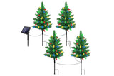 4Pcs Solar Christmas Garden Stake Light Decorative Xmas Tree with 80Pcs Strawberry Light