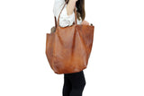 PU Leather Oversized Tote Bag Large Handbag with Internal Cosmetic Bag