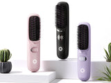 USB Rechargeable Hair Straightening Brush with LED Screen