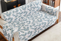 Leaves Printed T-Shaped Sofa Cover Furniture Protector