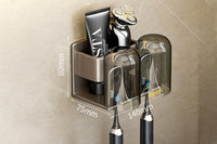 Space Metal Toothbrush Holder Wall Mounted Toothpaste Bathroom Rack with Cups