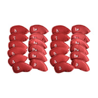 Set of 12Pcs PU Leather Head Cover Golf Iron Club Putter Head Cover