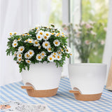 Set of 3Pcs Self Watering Planters Flower Pot with Drainage Hole