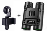 300x25 Folding Binoculars with Phone Holder
