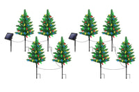 4Pcs Solar Christmas Garden Stake Light Decorative Xmas Tree with 80Pcs Strawberry Light