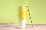 40oz Insulated Stainless Steel Tumbler with Handle and Straw