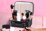 Rechargeable Lighted LED Mirror Makeup Case Cosmetic Organizer