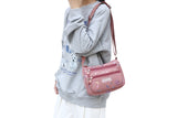 Women's Graffiti Print Zip Pocket Crossbody Bag Shoulder Bag Travel Messenger Bag