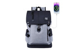 Large Capacity Anti-Theft Travel Backpack Preppy School Bag with USB Charging Port