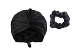 Adjustable Double Layer Satin Sleeping Cap Hair Bonnet with Hair Band
