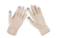 2 Pair Winter Thermal Warm Gloves for Men Women Touchscreen Knitted fleece gloves