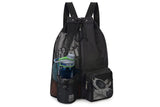 Swim Backpack Foldable Mesh Drawstring Bag
