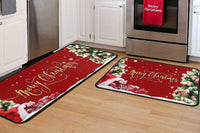 2Pcs Christmas Kitchen Floor Mat