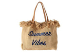 Women's Large Canvas Beach Tote Bag Fringe Shoulder Bag
