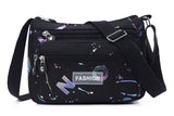 Women's Graffiti Print Zip Pocket Crossbody Bag Shoulder Bag Travel Messenger Bag