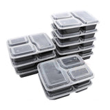 10PCS/20PCS 3 Compartment Food Storage with Lids Disposable Food Containers