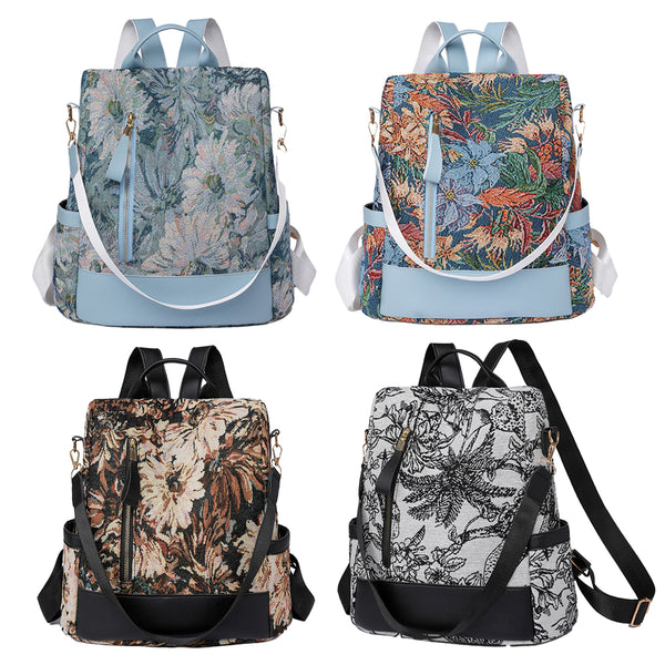 3-in-1 Printed Anti-theft Backpack Multifunctional Large Capacity Travel Bag