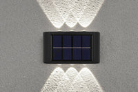 6 LED Solar Wall Light for Outdoor Fence Convex Lens Design