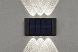 6 LED Solar Wall Light for Outdoor Fence Convex Lens Design