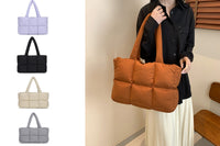 Ladies' Wrinkled Shoulder Bag Purse Spacious Tote Bag Puffer Handbag
