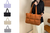 Ladies' Wrinkled Shoulder Bag Purse Spacious Tote Bag Puffer Handbag