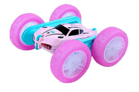 2.4 GHZ 4WD Double Sided RC Stunt Car 360 Degree Rotating Remote Control Crawler with Headlights